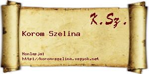 Korom Szelina névjegykártya